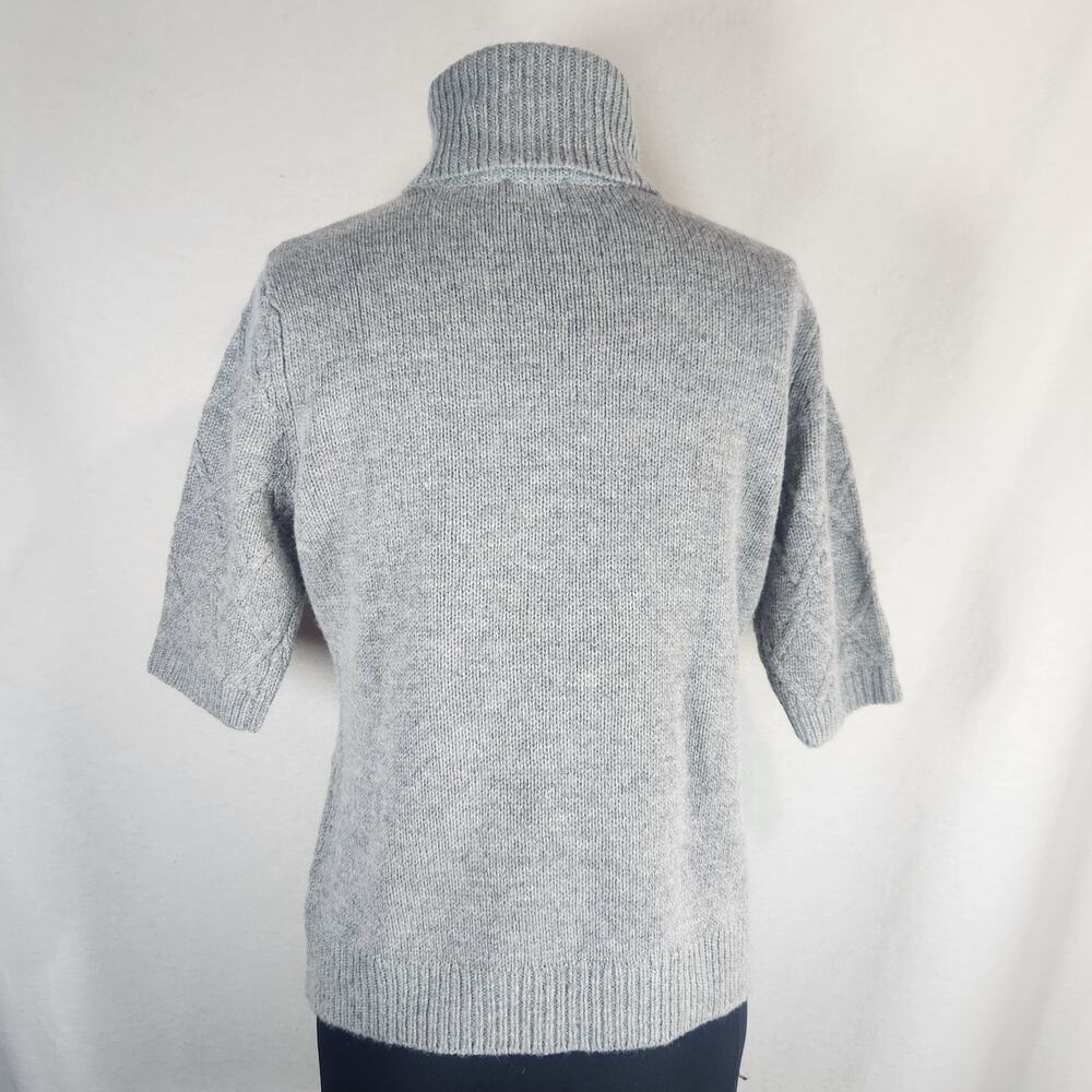 The Limited Small Wool Blend Gray Short Sleeve Sweater Trellis Design With Bling - Picture 6 of 11